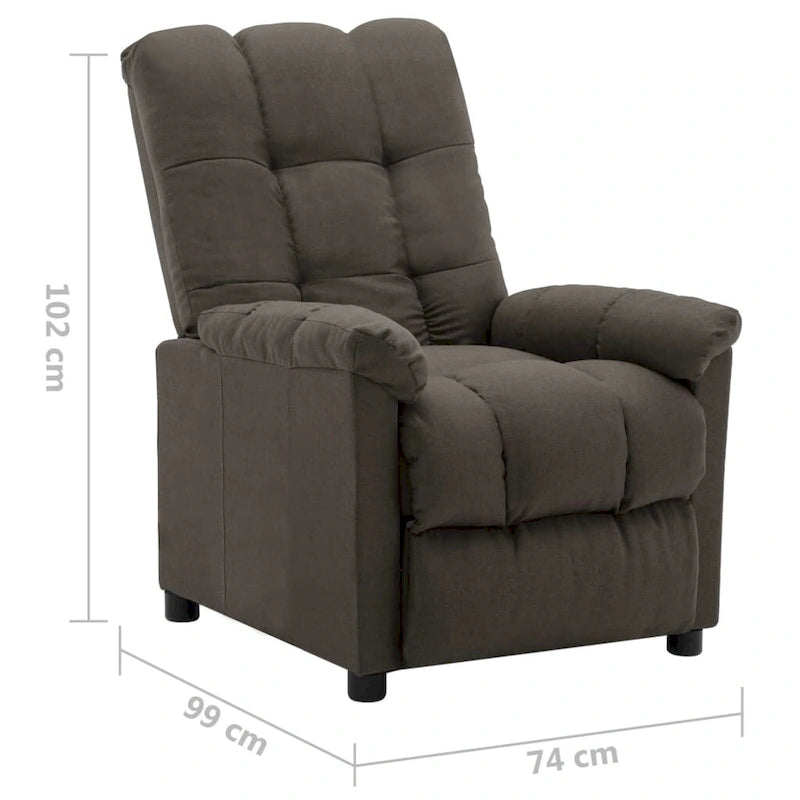 Fauteuil inclinable en tissu taupe