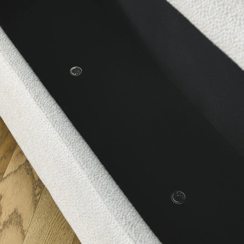 Banc rembourré en tissu de lin avec grand espace de rangement