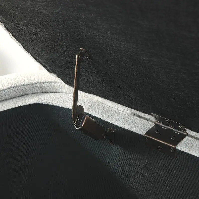 Banc rembourré en tissu de lin avec grand espace de rangement