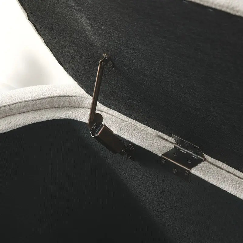 Banc rembourré en tissu de lin avec grand espace de rangement