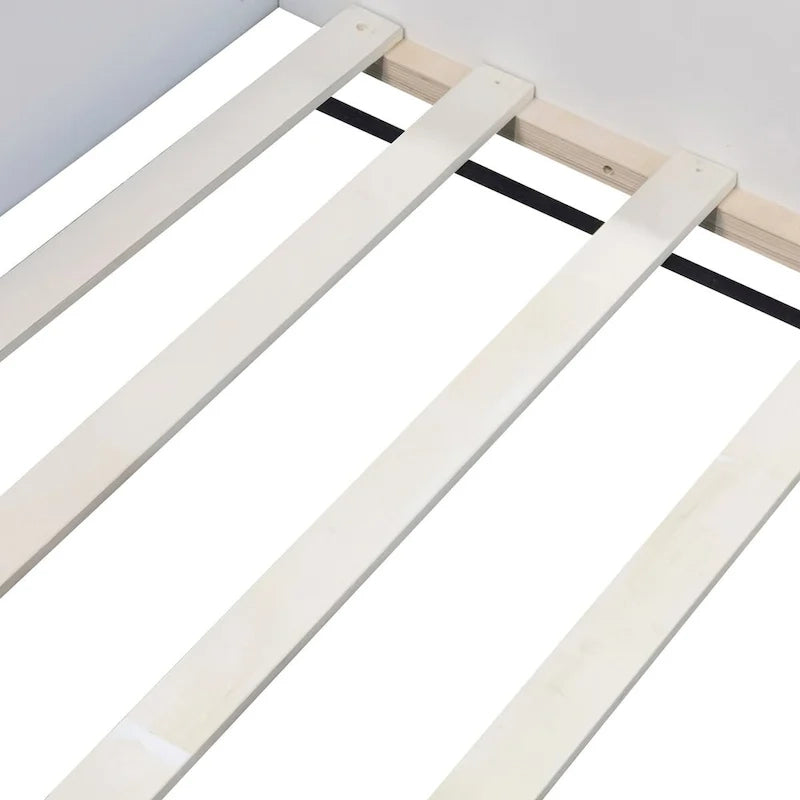 Cadre de lit de repos capitonné King Size avec clôture et escalier