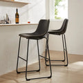 Tabourets de bar en cuir de 76 cm de hauteur de comptoir
