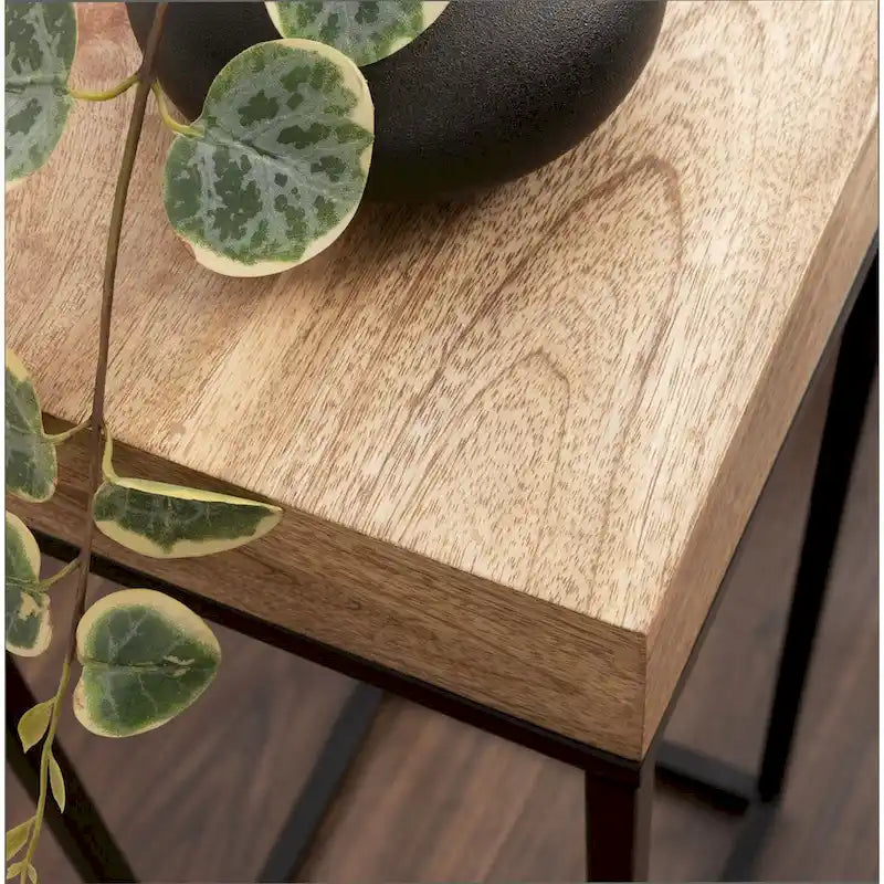 Table d'appoint en bois et métal – 8x8x23