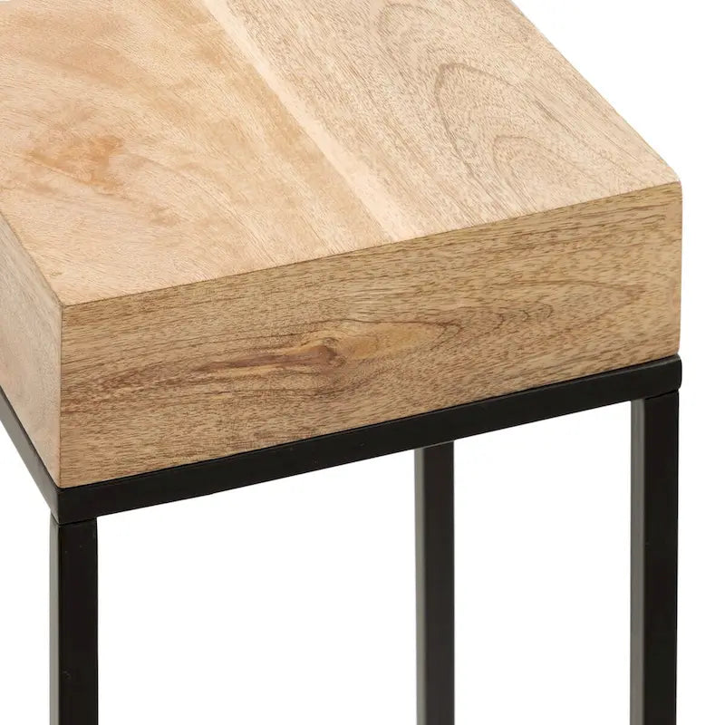 Table d'appoint en bois et métal – 8x8x23