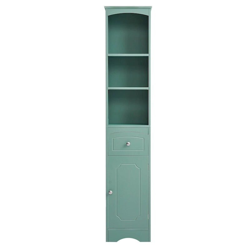 Armoire de rangement de salle de bain autoportante de 67 po avec portes et étagères réglables