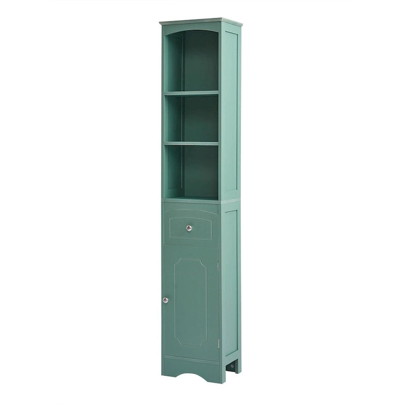 Armoire de rangement de salle de bain autoportante de 67 po avec portes et étagères réglables