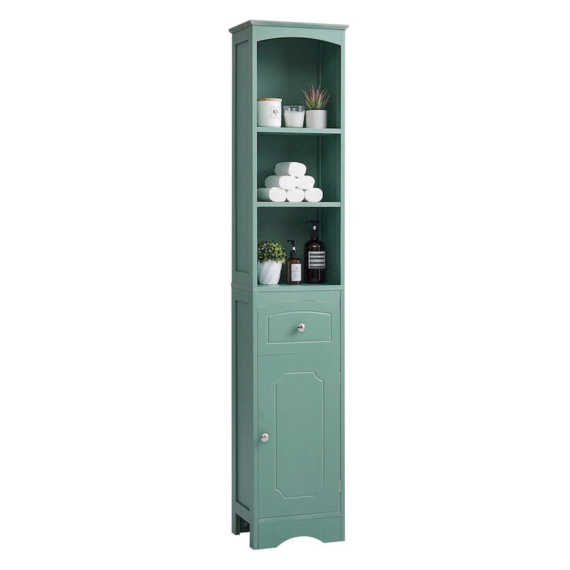Armoire de rangement de salle de bain autoportante de 67 po avec portes et étagères réglables