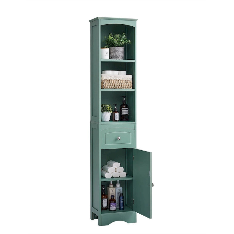 Armoire de rangement de salle de bain autoportante de 67 po avec portes et étagères réglables