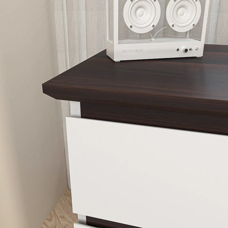 Commode double 6 tiroirs avec tiroirs larges, commode blanche pour chambre à coucher, commode de rangement en bois pour salon couloir