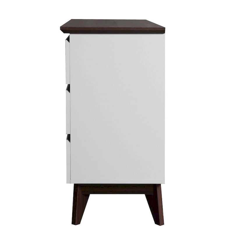 Commode double 6 tiroirs avec tiroirs larges, commode blanche pour chambre à coucher, commode de rangement en bois pour salon couloir